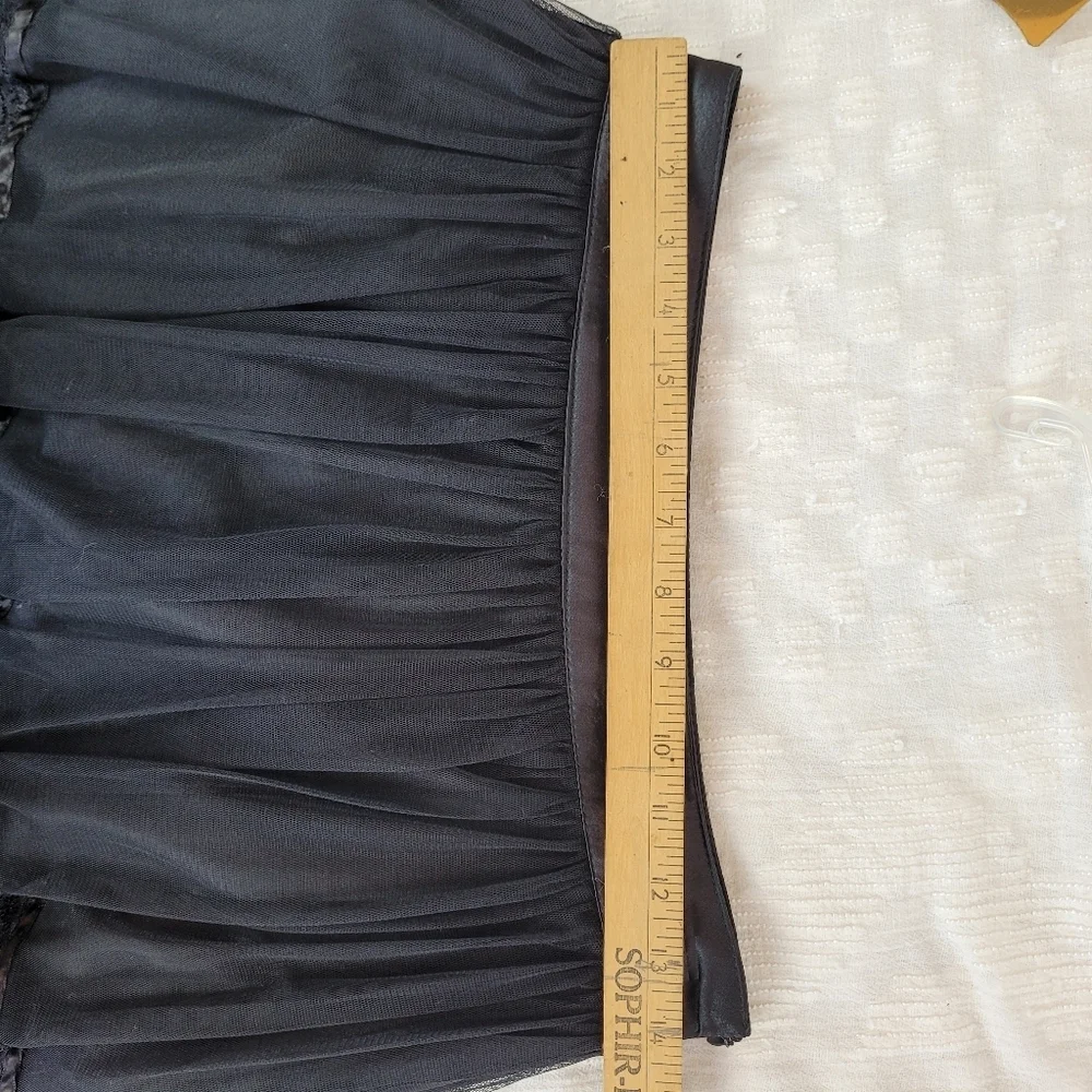 Forever 21 black lined tulle lace mini skirt whimsigoth edgy fairy witchy S/P